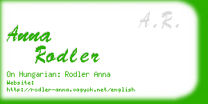 anna rodler business card